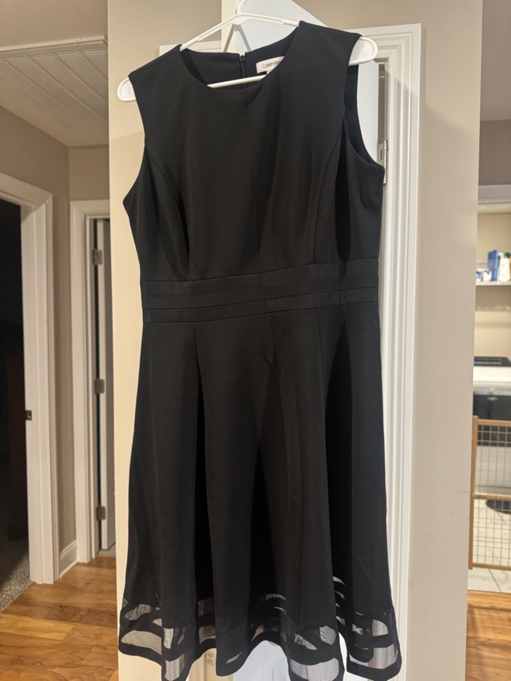 NWT Calvin Klein Black Sleeveless A-Line Midi Dress